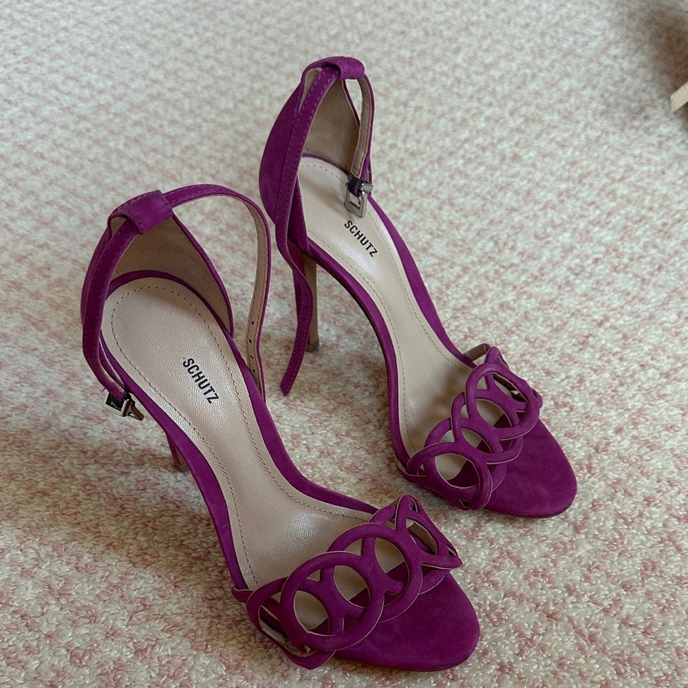 SCHUTZ Magenta Strappy Heels